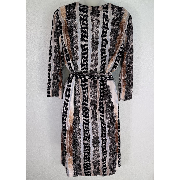 Diane Von Furstenberg Wrap Dress Womens 14 Silk Snakeskin Print New Julian Two - Picture 2 of 13